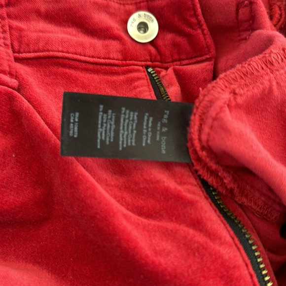 Rag & Bone red velvet pants size 31 - Picture 6 of 6